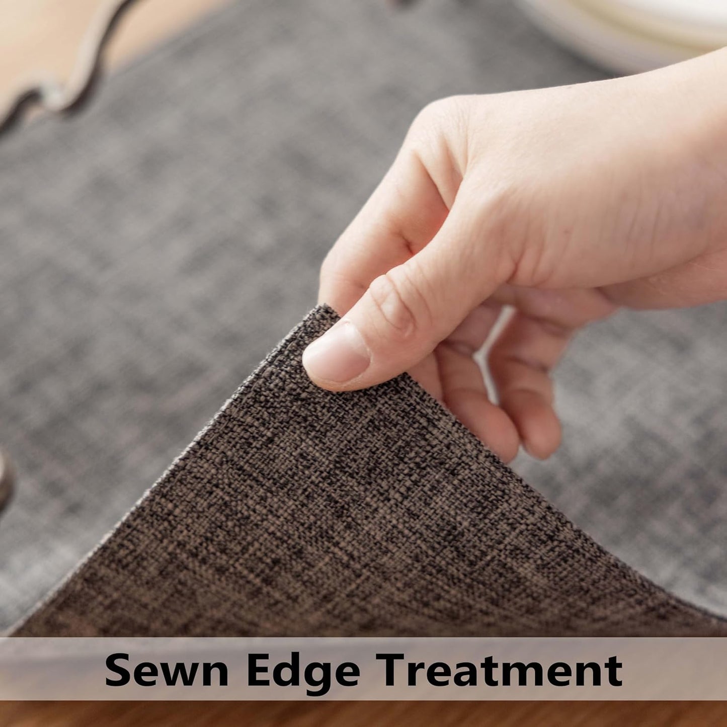 Demetex Placemats Table Mats Set of 6 Heat Resistant Washable Cloth Place Mats for Dining Table