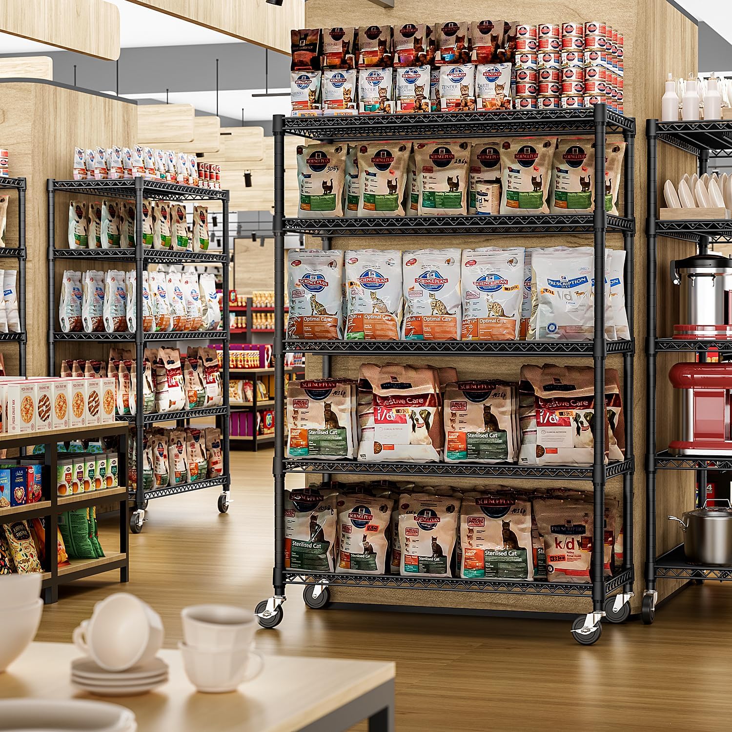 IZEUK Garage Shelving Wide Storage Shelves 5 Tier Metal Shelves 4000 LBS Heavy Duty Adjustable