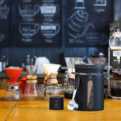 Coffee canister for ground coffee with Transparent Window,Date Tracker,CO2 Valve 304 Stainless