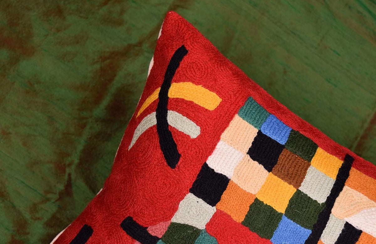 Lumbar Kandinsky Red Modern Pillow Cover Counterweights Mid Century Chair Cushions Red Abstract