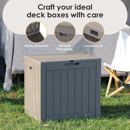 DRATO Deck Boxes, 31 Gallon Outdoor Storage Box for Patio Cushion, Sports Equipment, Garden Tools