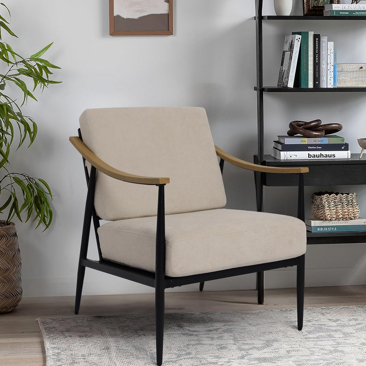 Modern Accent Chair for Living Room Bedroom Mid Century Arm Chair Upholstered Office Accent Chair