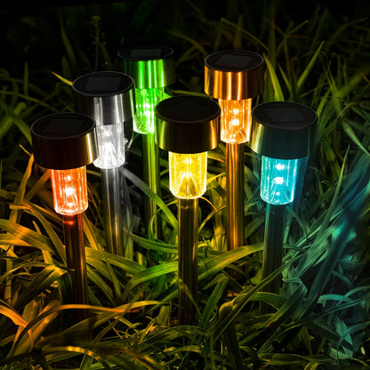 GIGALUMI Solar Lights Outdoor Waterproof, 12 Pack, Stainless Steel LED Solar Garden Lights for