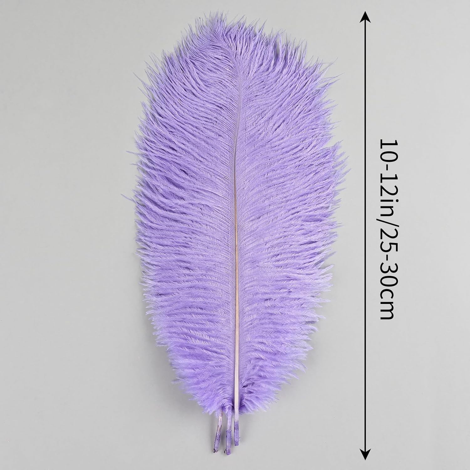 THARAHT Lavender Ostrich Feathers 12pcs Natural Bulk 10-12Inch 25cm-30cm for Crafts Wedding Party