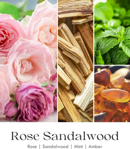 AOOVOO Rose Sandalwood Candles - 9 oz Scented Candles, Aromatherapy Candle, Soy Candle for Home