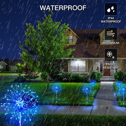 suddus Solar Garden Lights Outdoor Waterproof Decorative, 2Pack 150LED Firework Lights, Solar Fairy