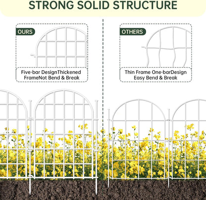 32.5ft(L) x 22in(H) Panels Garden Fence, 30 Panels Arched No Dig Fence, Decorative Animal Barrier