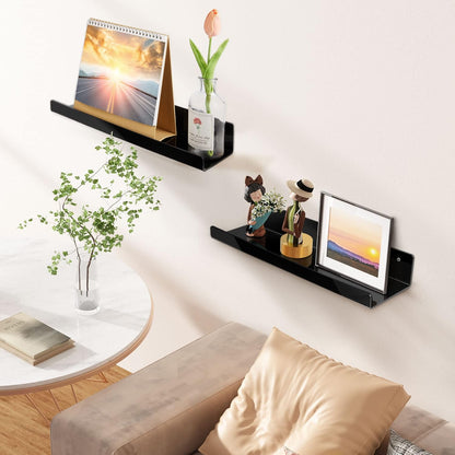 upsimples Acrylic Shelves for Wall Decor, 15" Display Shelf Perfume Organizer for Bathroom