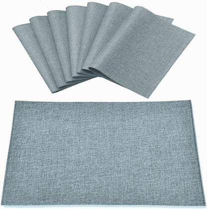 Cloth Placemats Set of 8, Linen Type Fabric Placemats Machine Washable Heat Resistant Placemats
