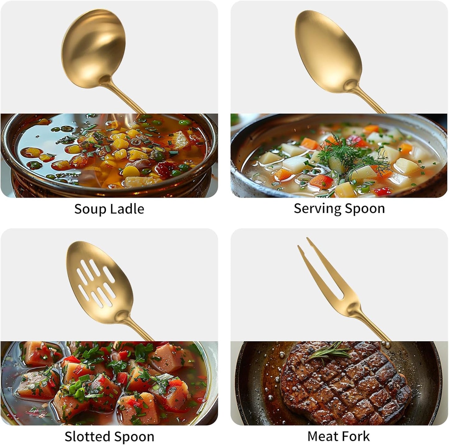 304 Stainlss Steel Matte Kitchen Utensils Set, 11 Pcs Long Metal Cooking Utensil Gadgets Tools Set