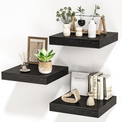 Square Floating Shelves for Wall, 12" W x 12" D x 1.2" H, Small Wooden Wall Mounted Display Shelves