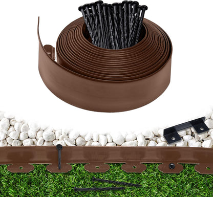 Landscape Edging Border 100 FT 4 Inch Tall with 180 Spikes, Plastic Edging for Landscaping, Garden