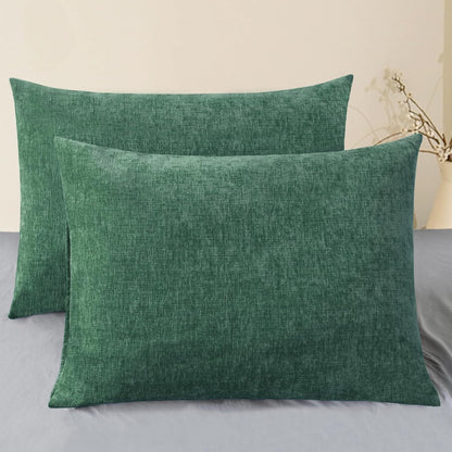 CaliTime Throw Pillow Covers Decorative 20 X 26 Inches Pack of 2 Cozy Chenille Standard Pillow