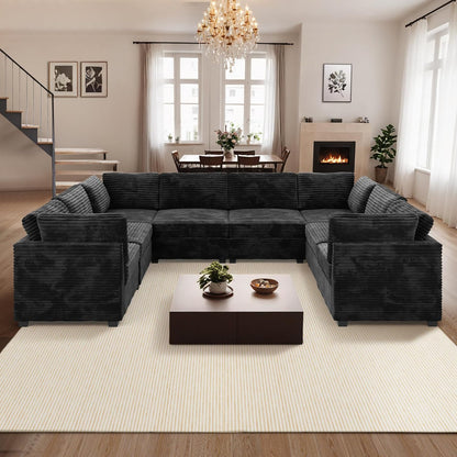 ovios Sectional Sofa Couch with U-Shape Chaise Oversized, Comfy Modular Cloud Couches with Deep