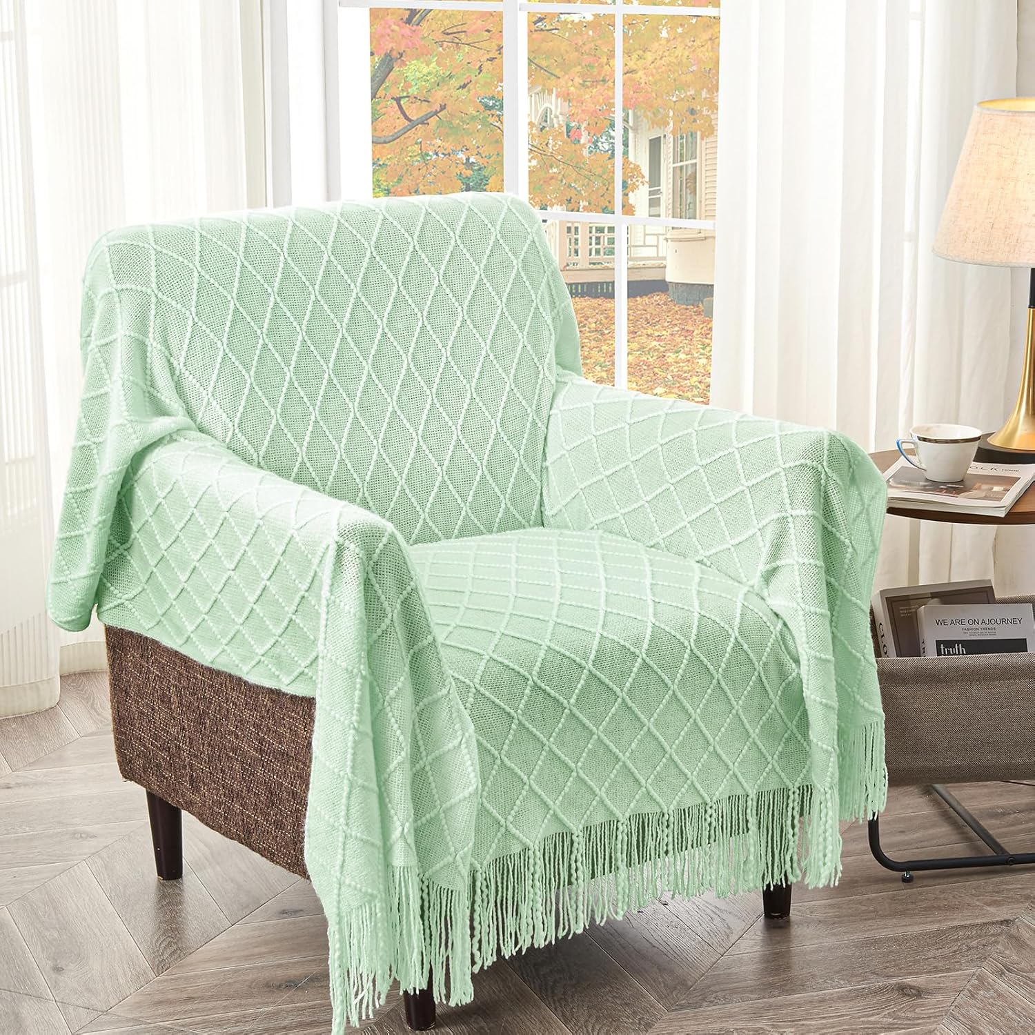 inhand Knitted Throw Blanket for Couch and Bed, Soft Living Room Home Decor Knitted Blanket with