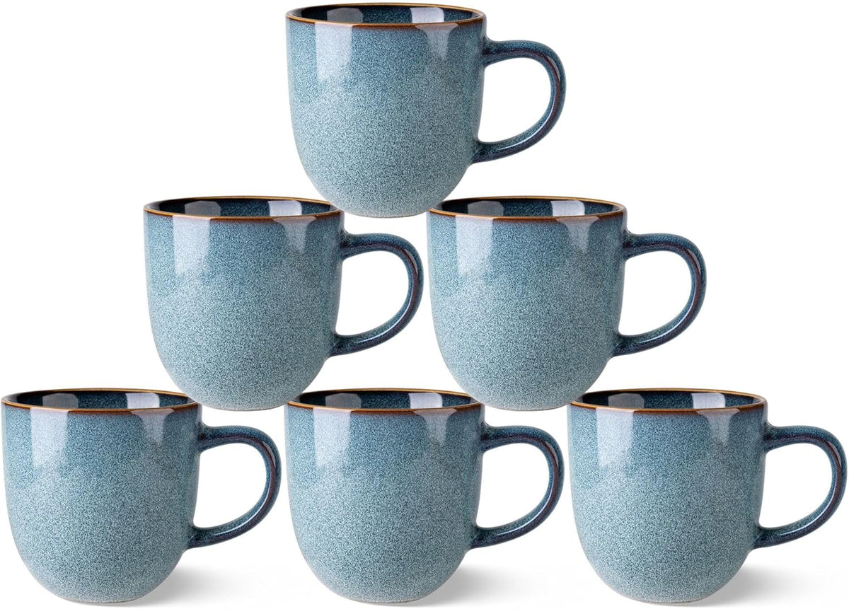 AmorArc 12oz Coffee Mugs, Ceramic Coffee Mugs set of 6 for Man, Woman, Dad, Mom, Modern Coffee Mugs