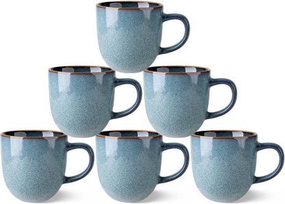 AmorArc 12oz Coffee Mugs, Ceramic Coffee Mugs set of 6 for Man, Woman, Dad, Mom, Modern Coffee Mugs