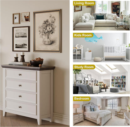 BLANKSPACE Dresser for Bedroom, 4 Drawer Dresser, Modern 4 Chest of Drawers, Farmhouse Storage