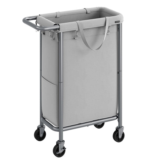 SONGMICS Laundry Basket with Wheels, Rolling Laundry Hamper, 23.8 Gallons (90 L), Removable Liner