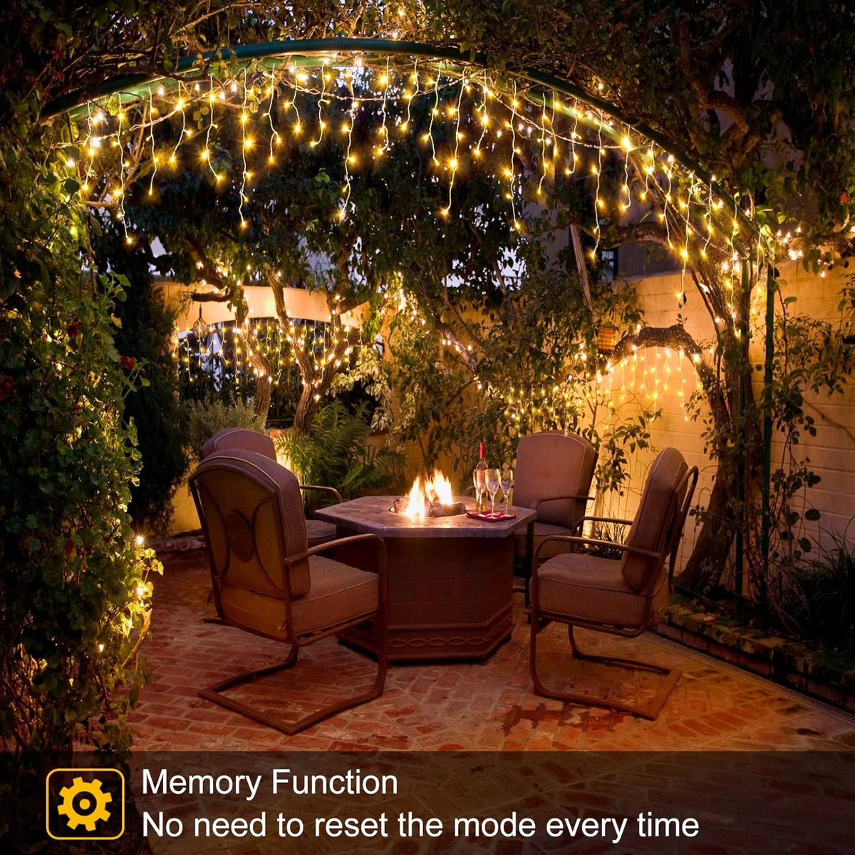 Warm White Christmas Lights Outdoor - 99ft 1216 LED 8 Modes Hanging Dripping Icicle String Lights