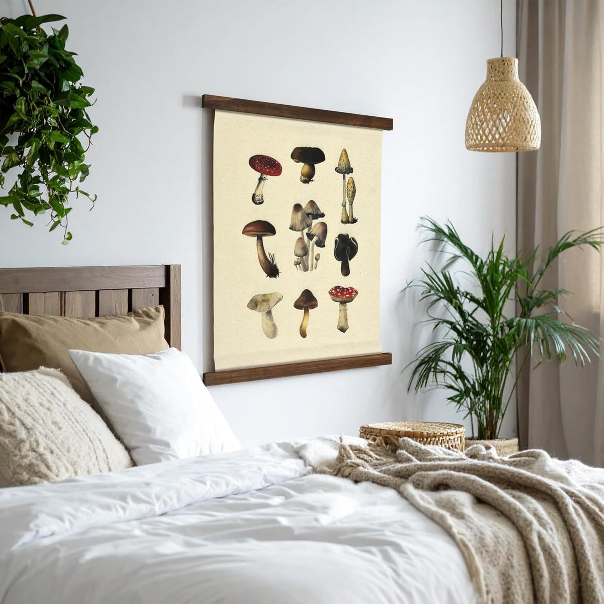 American Art Decor Hanging Linen Mushroom Tapestry Vintage Wall Art Hanging