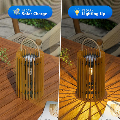 2-Pack Solar Lanterns Outdoor Hanging Portable Table Top Decorative Lamp DIY Lantern Lights