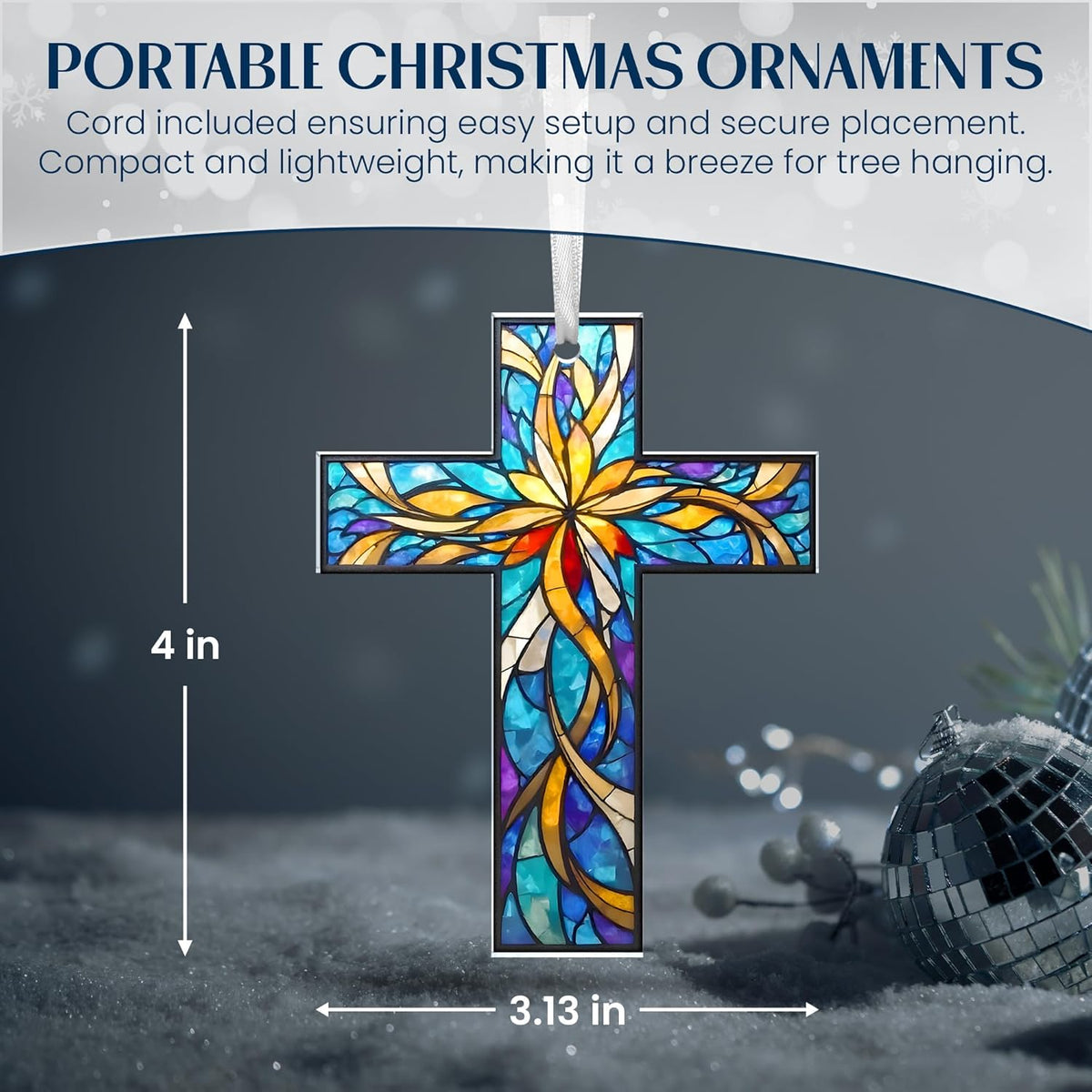 FLAGWIX Christian Gifts for Women Men - Acrylic Christmas Ornaments 2025 - Catholic Spiritual