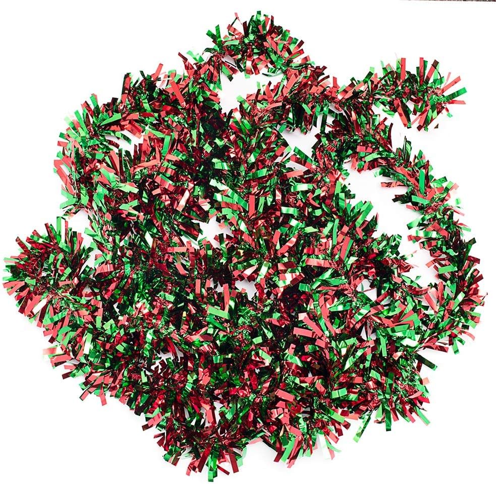 Anderson's Red & Green Metallic Tinsel Twist for Trailer Or Golf Cart, 4 inches Wide x 25 ft Long
