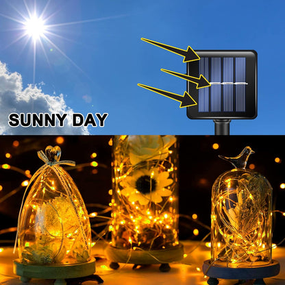 TW SHINE Warm White Solar String Lights Outdoor, Total 160 FT 480 LED Solar Powered Waterproof