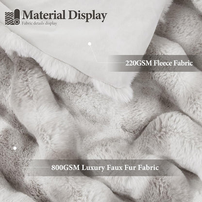 Touchat Luxury 1000GSM Rabbit Faux Fur Blanket, Super Heavy Warm Cozy Brown Blankets for Couch Bed