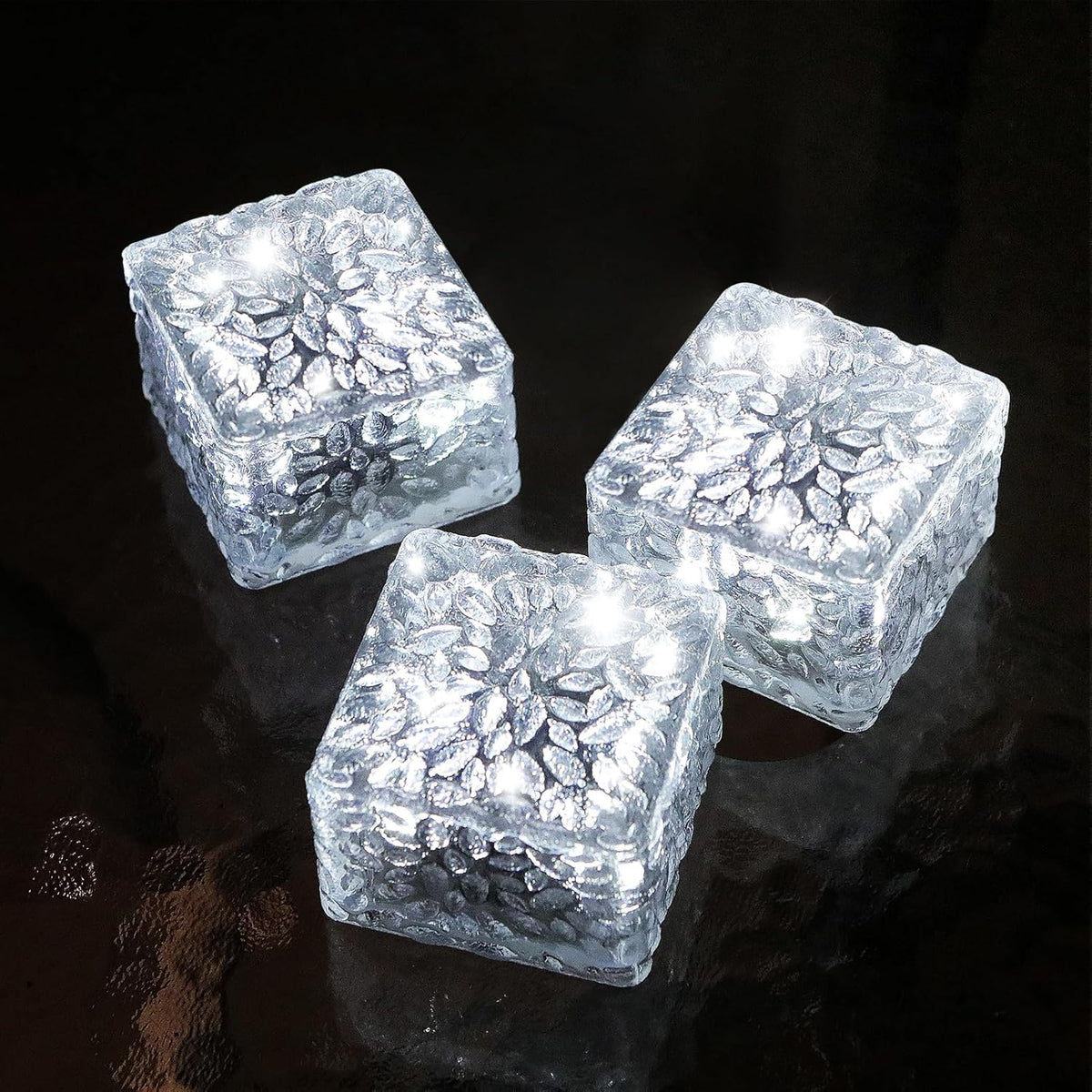 Solar Brick Lights - Outdoor Waterproof Patio & Garden Decor (3 Packs) for Patio, Yard, Walkway