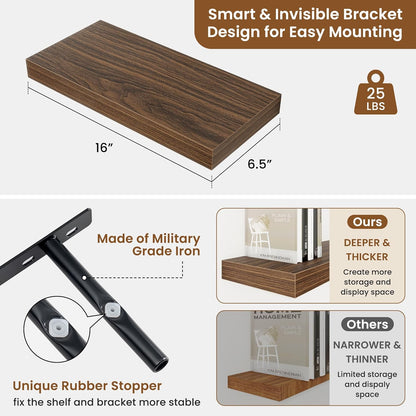 fuqing Floating Shelves for Wall, Bathroom Shelf Wall Mounted for Storage, Shelves with Invisible