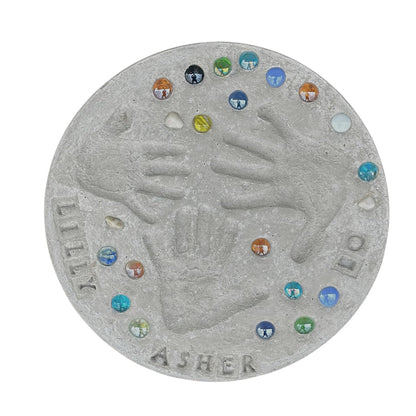 Large DIY Stepping Stone Kit, Handprint Stepping Stone, Mother's Day Gift, Footprint Stepping Stone