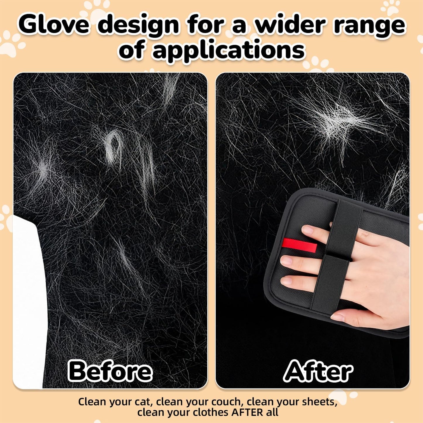 Pet Hair Remover, electrostatic pet Hair Removal Gloves, cat and Dog pet Hair Removal Tools