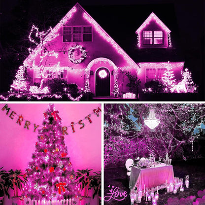 Solar String Lights Outdoor, 2-Pack Total 80FT 200 LED Solar Christmas Twinkle Lights Outside