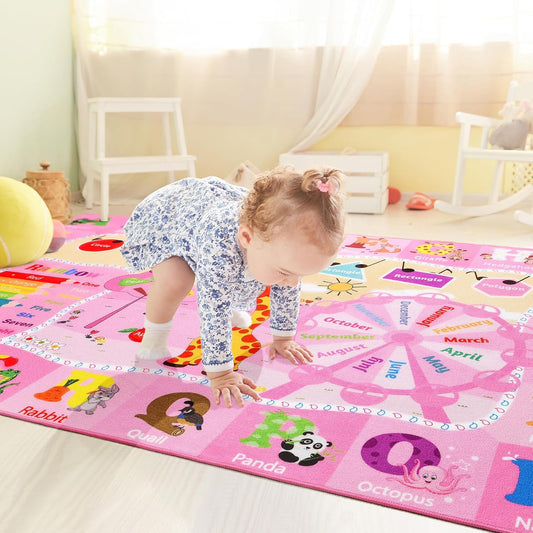 Kids Rugs for Playroom Bedroom Classroom Nursery, Non-Slip and Washable Rugs for Children Toddlers