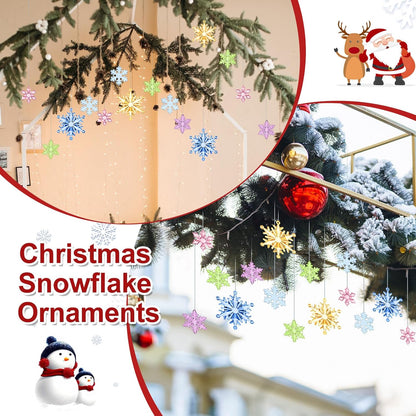 Dilunave 40 Pieces Christmas Snowflake Ornaments Acrylic Christmas Tree Decorations Crystal