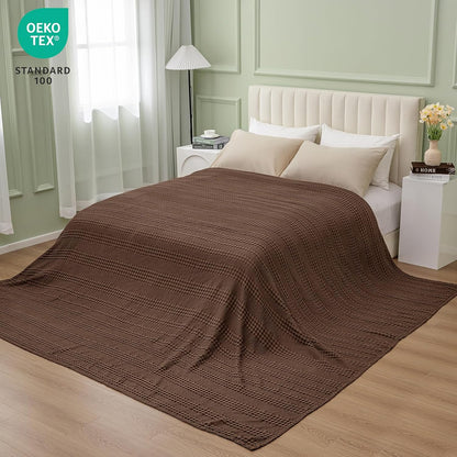 PHF Cooling Waffle Blanket California King Size, Lightweight 60% Rayon Derived from Bamboo & 40%