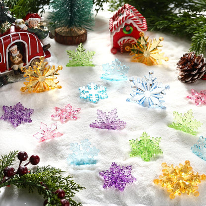 Dilunave 40 Pieces Christmas Snowflake Ornaments Acrylic Christmas Tree Decorations Crystal