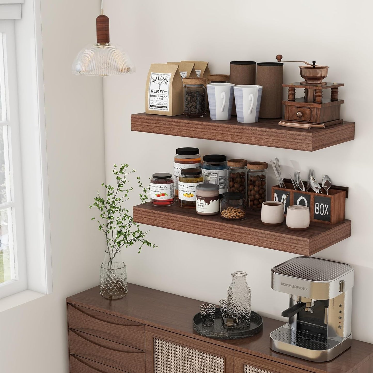 Deep Floating Shelves for Wall | 12 Inch Deep Floating Shelves 30 Inches Long Set of 2 | Rustic