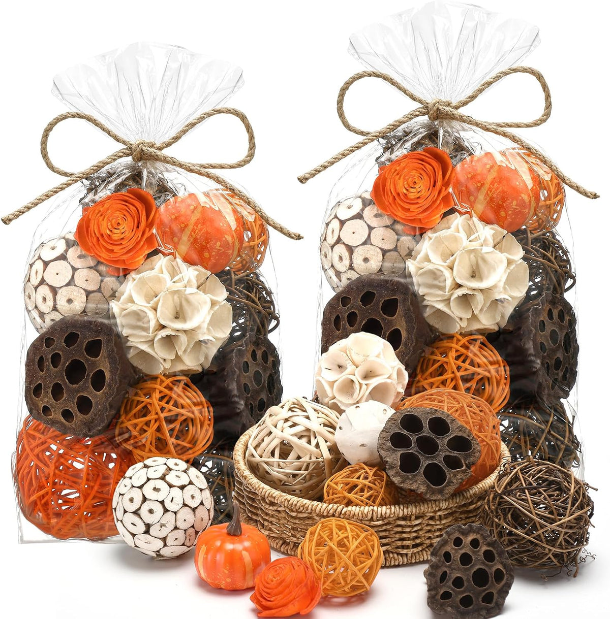 Riceshoot 2 Pack Decorative Balls Potpourri Bowl Filler Decor Natural Vase Bowl Filler Assorted