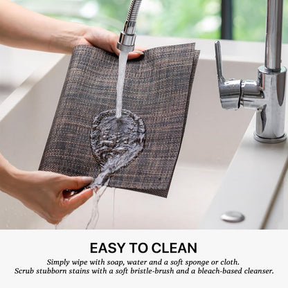 LEXMORE Placemats Set of 8 Vinyl/Plastic Woven Place Mats for Kitchen Table Indoor/Outdoor Washable