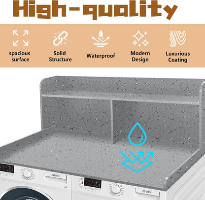 Royxen 2-Tier Washer Dryer Countertop,19.5"H Wood Washer and Dryer Topper with Storage