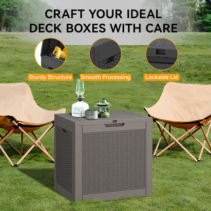 KAMABOKO 31 Gallon Outdoor Storage Box, Resin Deck Boxes Indoor and outdoor, Waterproof Storage Box