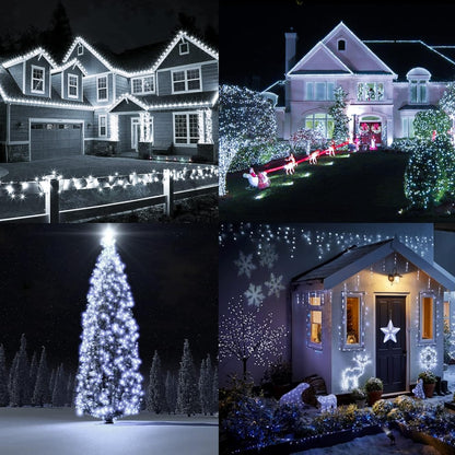 TW SHINE 2 Pack Solar String Lights Outdoor, Total 80 FT 240 LED Solar Powered Waterproof White