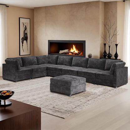 HOOOWOOO Modular Sectional Sofa,8 Pieces Sectional Couches for Living Room,164X66 L Shaped Cloud