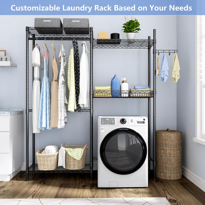 Over Washer and Dryer Shelves,Laundry Room Storage Organization Clothes Drying Rack,4 Tier