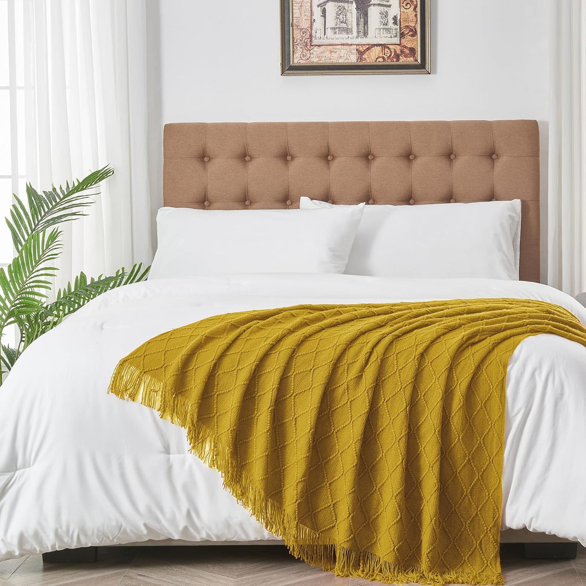 inhand Knitted Throw Blanket for Couch and Bed, Soft Living Room Home Decor Knitted Blanket with