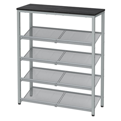 SONGMICS HOME 5 Tier Shoe Storage Organizer, Freestanding Shoe Rack, Dense Mesh, for Living Room