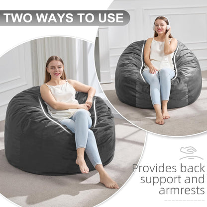 Hobestluk 3FT Bean Bag Chair Giant Bean Bag Chairs for Adults Large Bean Chairs with Removable